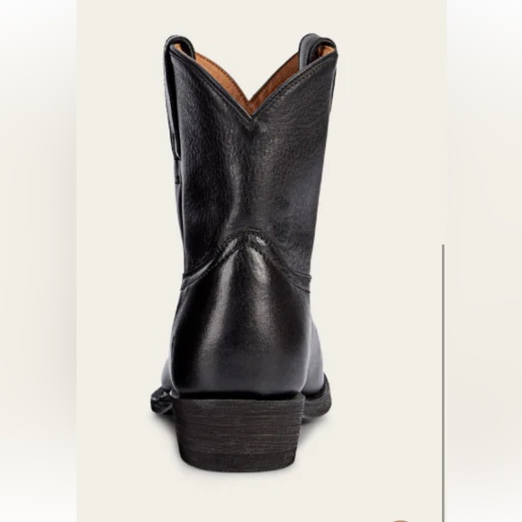 Frye Billy Short Black Leather Boots Women - Picture 4 of 9